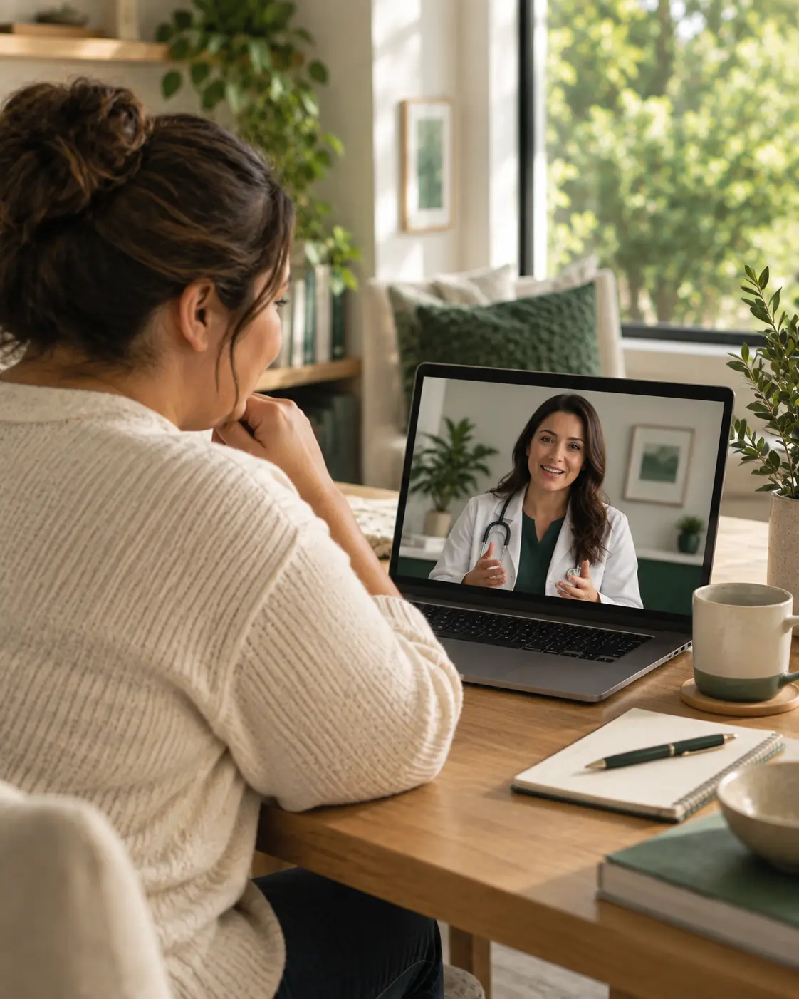 A calm telehealth conversation with a licensed physician